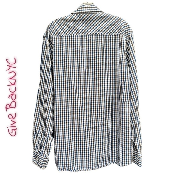 PD&C Plaid Button Down Long Sleeve Shirt XL - Picture 3 of 4